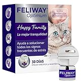 FELIWAY Optimum - Nueva Generación de Feromonas - Soluciona todos los signos de estrés del gato - Arañazos, miedos, cambios, marcaje con orina, conflictos entre gatos - Difusor + Recambio 48ml